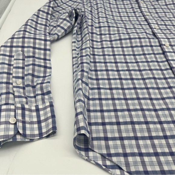 J.Crew Men’s XL Slim Flex Wrinkle Free Button-Up Shirt – Blue Plaid Cotton Blend - Picture 2 of 12